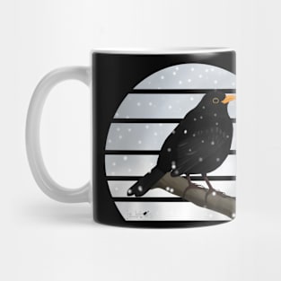 Blackbird Winter Snow Bird Watching Birding Ornithologist Gift Mug